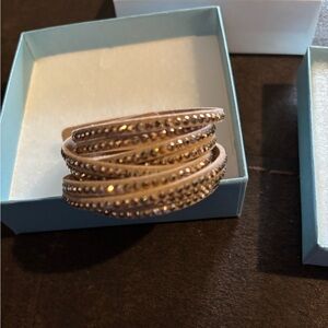 Touchstone Crystal Golden Blush Wrap-Star Bracelet NIB